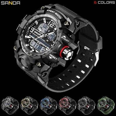 Men Large OVERSIZED Waterproof Digital Sports Military Tactical WRIST WATCH 57mm - Image 1 of 4