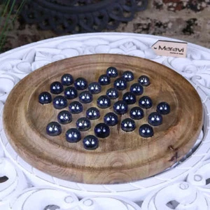 Ananda Wooden Solitaire Game Set Luxury Game Gift Home Decor Mango Wood - Picture 1 of 4