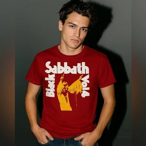 T-shirt Black Sabbath Vol 4 rossa per adulti Ozzy maglietta classica metallo pesante grande - Foto 1 di 6
