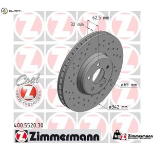 2x BRAKE DISC 400.5520.30 FOR MERCEDES-BENZ C-CLASS/Convertible/T-Model 2.0L - Picture 1 of 9