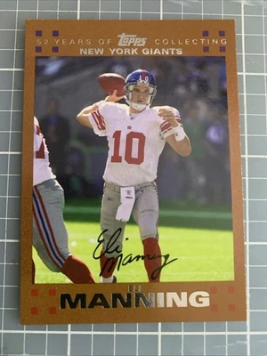 2007 Topps ELI MANNING Copper /2007 #30 New York Giants SP - Image 1 of 2