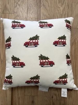 Travesseiro Pottery Barn Woody Car 20x20 árvore de Natal interior/exterior - Imagem 1 de 2