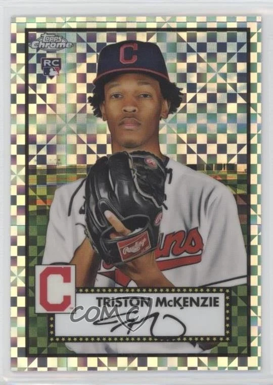 2021 Topps Chrome Platinum Anniversary X-Fractor Triston McKenzie #8 Rookie RC - Image 1 of 2