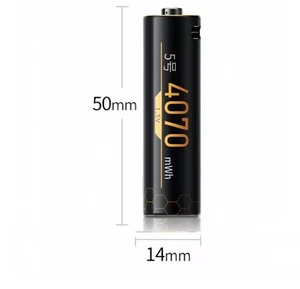 Real Capacity 1.5V AA 4070mWh USB TYPE-C Fast Charge Rechargeable Li-ion Battery - Picture 1 of 9