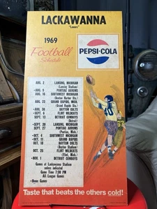 1969 Lackawanna Lancers Pepsi Football Kalender Schild Vintage Original Buffalo NY - Bild 1 von 11
