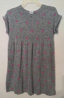 Vestido manga corta Gap niños niñas gris rosa corazones. Talla L 12 Foto 1 de 4