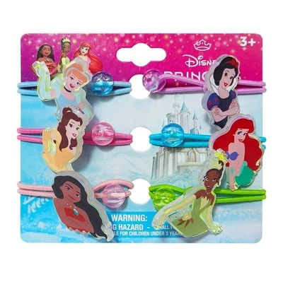 Aldabata de pelo cola de caballo princesa Disney (lote de 6) accesorios para niñas 6+ años🆕 Foto 1 de 4