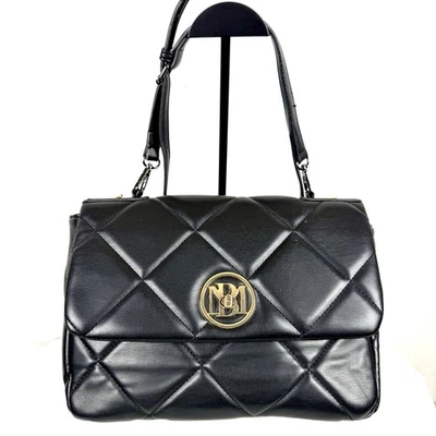 Badgley Mischka Crossbody Purse Black Studio Quilted Shoulder Bag Gold Hardware - Image 1 of 4