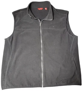 Izod Mens Black Full Zip Vest Advantage Performance Mock Neck 2X Size XXL - Picture 1 of 17