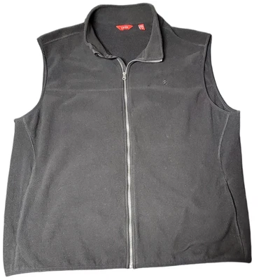 Izod Mens Black Full Zip Vest Advantage Performance Mock Neck 2X Size XXL - Image 1 of 4