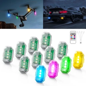 Wireless RGB LED Strobe Lights 8/12 Pods 4-in-1 USB Charing Waterproof for Car - Picture 1 of 25