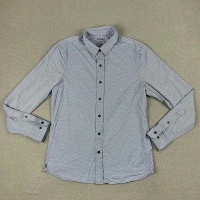 Rhone Shirt Mens Medium Blue White Gingham Button Down Long Sleeve Performance - Image 1 of 4