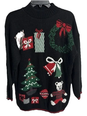 Suéter Cascanueces Negro Talla L Vacaciones Feo Navidad Para Mujer’s Foto 1 de 4