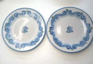 Two Beautiful M.A. Hadley Hand painted Flower Stoneware 9" Luncheon Plate - Picture 1 of 10