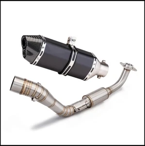 For Yamaha NMAX125 NMAX155 Slip-on Front Link Pipe Exhaust Mufflers Full System - Picture 1 of 9
