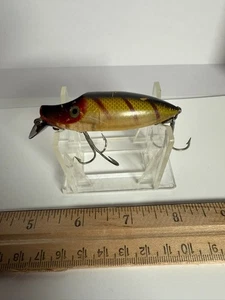 Vintage Heddon River Runt Spook Sinker Köder Yellow Shore Minnow Muster 31/4" - Bild 1 von 4