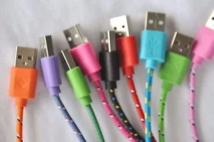 ROUND BRAIDED 10FT fabric power charge cable FOR iphone 5 s c 6 7 plus data sync - Picture 1 of 1