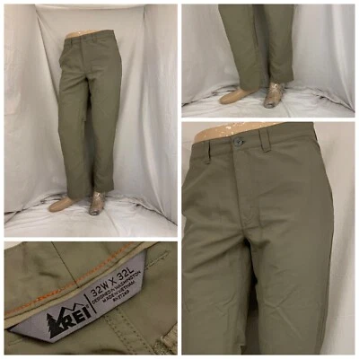 Pantalones de Senderismo REI 32x30 Marrón Frente Plano 100% Nylon Rectos YGI Y1-901 Foto 1 de 4