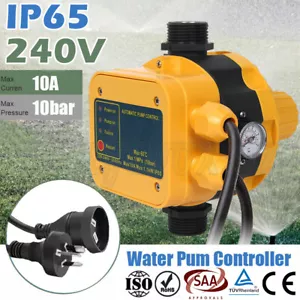 Automatic Electronic Water Pump Controller Auto Pressure Switch Yellow 10bar - Picture 1 of 12