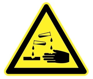 WARNING - CORROSIVE - SELF ADHESIVE STICKER / DECAL / SIGN | HEALTH & SAFETY - Picture 1 of 6