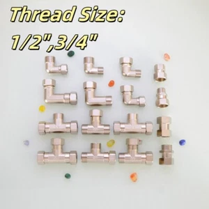 Tee/Elbow/Straight Male Female Thread AdapterCopper Nickel Plating Pipe Fitting - Picture 1 of 27