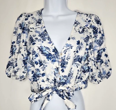 Top floral recortado de cupcakes y cachemir para mujer talla pequeña - nuevo con defecto Foto 1 de 4