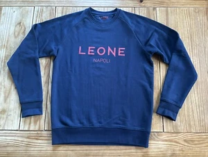 Sudadera Leone Napoli Para Hombres Talla Pequeña Azul Marino Cuello Redondo Algodón Orgánico - Imagen 1 de 9