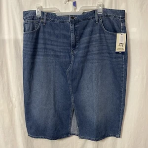Terra & Sky Denim Midi Skirt Size 18W - Picture 1 of 4
