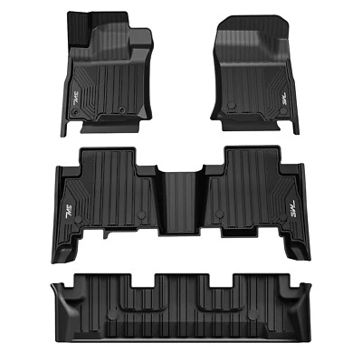 3W Floor Mats for 2010-2023 Lexus GX460 7 Seat TPE All Weather Custom Fit Liners - Image 1 of 4