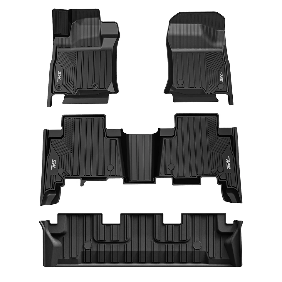 3W Floor Mats for 2010-2023 Lexus GX460 7 Seat TPE All Weather Custom Fit Liners - Imagem 1 de 4