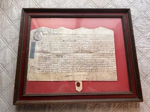 Framed Original Document Indenture Great Britain with seal Dated 1726 - Picture 1 of 23