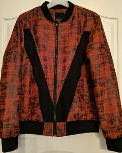 NWT Men's Designer PLATINI Bomber Jacket Red / Black Padded, Zipped, Sz S - Picture 1 of 10