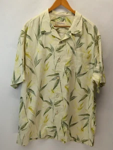 Tommy Bahama Silk Blend Hawaiian Shirt Mens XL Bamboo Print Island Camp Coastal - Picture 1 of 12