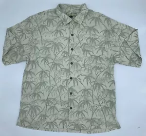 Camisa Tommy Bahama Caqui y Verde Bambú Abotonada Cuello Lazo Para Hombre L - Imagen 1 de 6