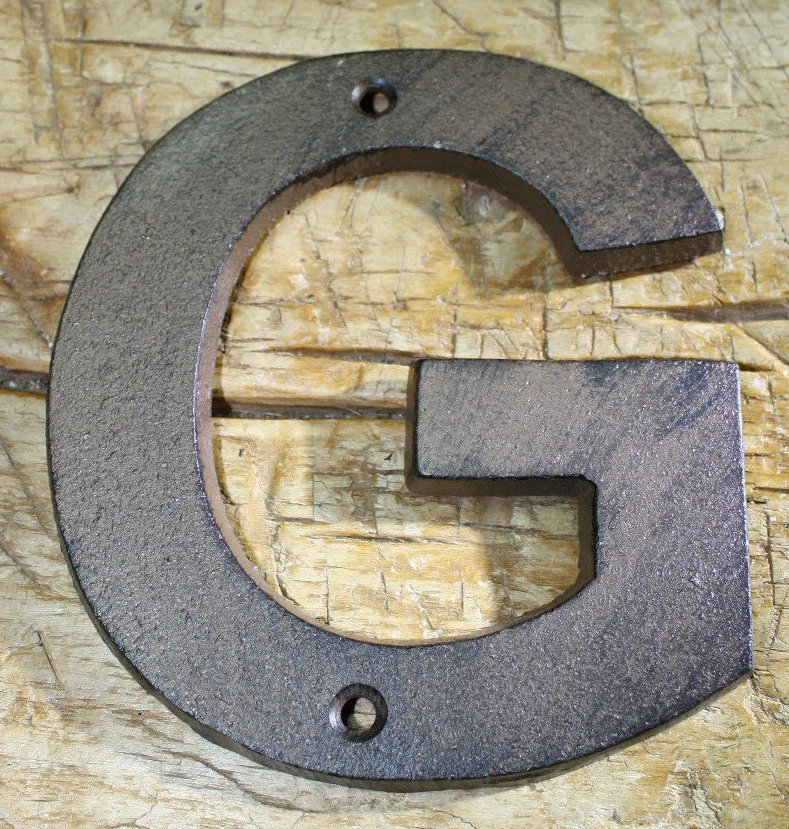 Cast Iron Industrial LETTER G Sign Rustic Brown 5" tall Alphabet  - Image 1 of 1