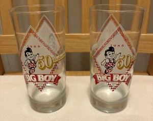 2ct Vintage Big Boy Restaurant 50th Anniversary Glass Lot 1936-1986 - Picture 1 of 6