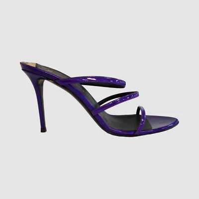 $795 Sandalias Giuseppe Zanotti Mujer Púrpura Alimha Iridiscente Tacón Deslizante Talla 38 Foto 1 de 4