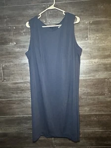 R&M Richards By Karen Kwang Dress 22W Navy Sleeveless Vintage - Picture 1 of 5