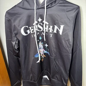 Genshin Impact ~ Adult Pullover Hoodie Small Black Anime Galaxy Waifu Pocket - Picture 1 of 3