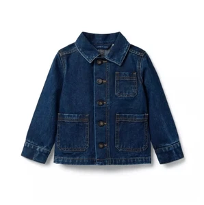 Janie and Jack Denim Chore Jacket in Dark Wash Size 8 - Picture 1 of 8