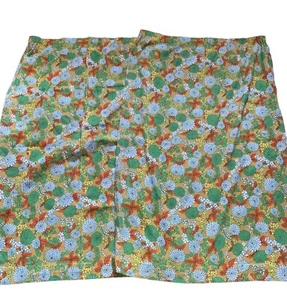 70er/60er Vintage Blumen Vorhänge 2 Paneele B75x 122 4 Fuß X2 Avocado Grün MCM - Bild 1 von 10