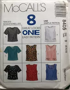 McCall's 8405 UNCUT Misses Size 8, 10, 12 Tops Pattern - Picture 1 of 2