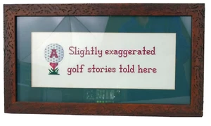 Alabama leicht übertrieben Golfgeschichten gerahmt fertiger Kreuzstich 20" x 11" - Bild 1 von 7