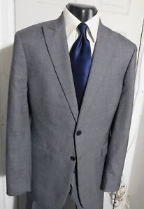CHARLES TYRWHITT SLIM FIT SIZE 42L  GRAY 2 BUTTON WOOL SUIT