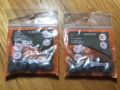 2 Packs Of 4 South Bend Egg Sinkers Size 3/4 FEG7 Total Of 8 New Fishing Weight  — 第 1/3 张图片