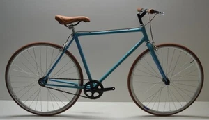 Bici fixed single speed 28 celeste acciaio personalizzabile - Foto 1 di 2