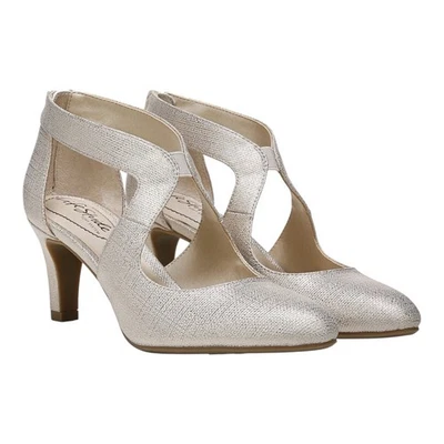 Life Stride Giovanna Soft System Mujer Tacones Plateados con Cremallera Respaldo Nuevo en Caja Talla 9 Foto 1 de 4