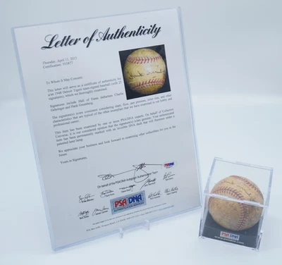 1948 Detroit Tigers Team-Signed Baseball Gehringer Greenberg PSA/DNA - F163 - Image 1 of 4