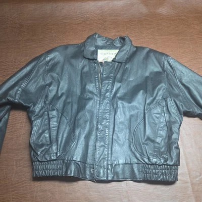 CHAQUETA DE CUERO COUNTDOWN TO ZERO ABRIGO BOMBER VINTAGE Negro Envejecido Unisex 46 Foto 1 de 4