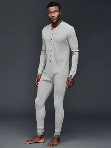 GAP Union Traje Mujer S Gris Tejido Gofre Una Pieza Manga Larga Pijama Térmico - Imagen 1 de 4